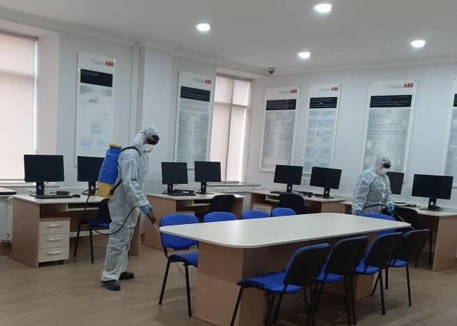 Bakı Ali Neft Məktəbi növbəti dəfə əsaslı dezinfeksiya edildi